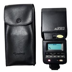 Canon Speedlite 420EZ Tested Shoe Mount Flash With Carrying Bag Pre-owned